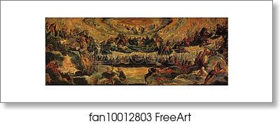 Free art print of Sketch for "Paradise" in the Sala del Maggior Consiglio at the Ducal Palace at Venice by Jacopo Robusti, Called Tintoretto