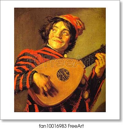 Free art print of Jester with a Lute by Frans Hals