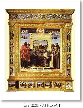 Free art print of Pesaro Altarpiece. Coronation of the Virgin by Giovanni Bellini