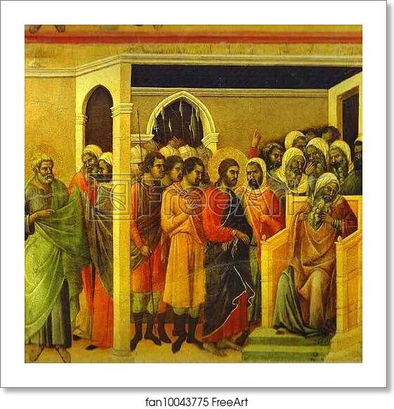 Free art print of Maestà (back, central panel) Jesus Before Caiaphas by Duccio Di Buoninsegna Free art print of Maestà (back, central panel) Jesus Before Caiaphas by Duccio Di Buoninsegna
