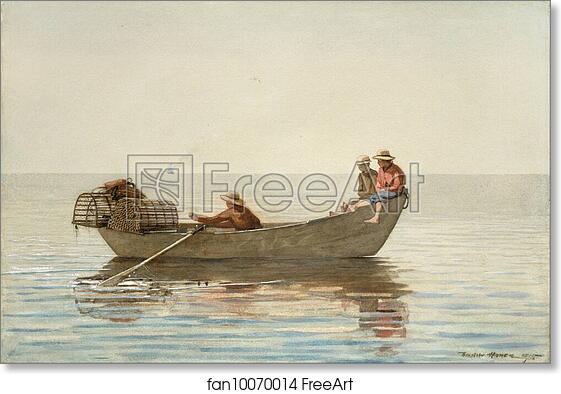 Free art print of Three Boys in a Dory with Lobster Pots by Winslow Homer