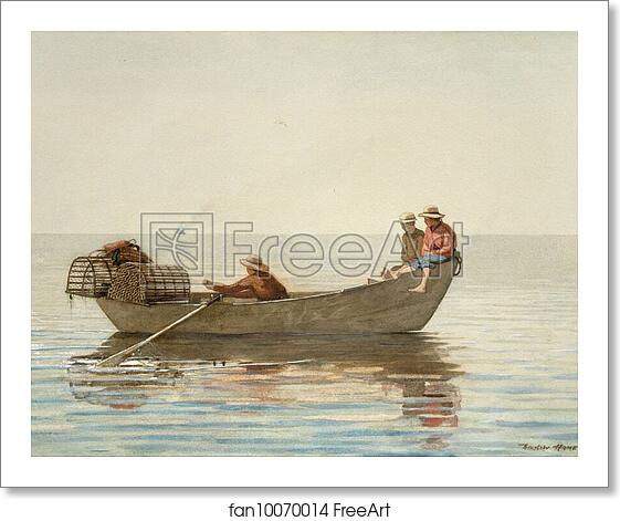 Free art print of Three Boys in a Dory with Lobster Pots by Winslow Homer