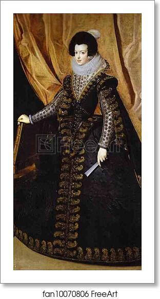Free art print of Queen Isabel, Standing by Diego Velázquez