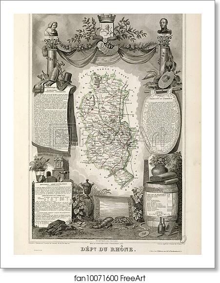 Free art print of Dépt. du Rhône (région de l'est) by Victor Jules Levasseur