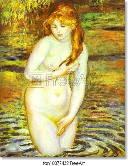 Free art print of The Bather (After the Bath) by Pierre-Auguste Renoir