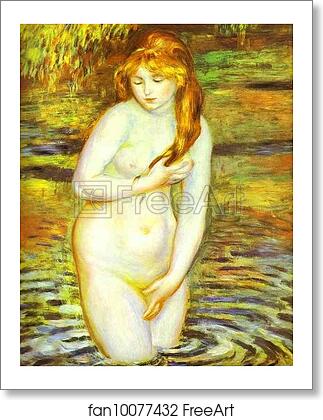 Free art print of The Bather (After the Bath) by Pierre-Auguste Renoir