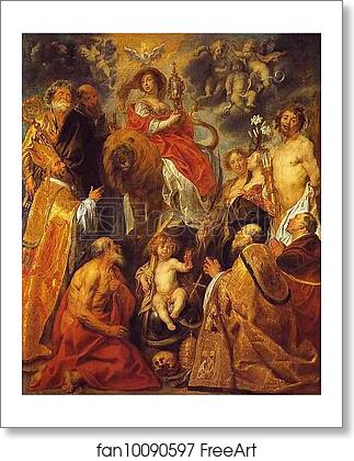 Free art print of The Veneration of the Eucharist by Jacob Jordaens