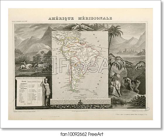 Free art print of Amérique méridionale by Victor Jules Levasseur Free art print of Amérique méridionale by Victor Jules Levasseur