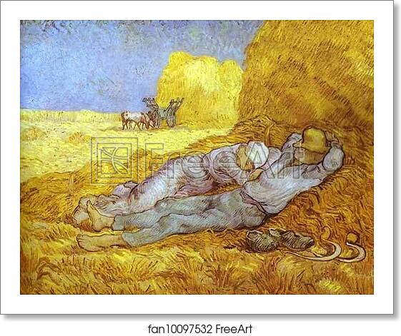 Free art print of Noon Rest (After Millet). Saint-Rémy by Vincent Van Gogh Free art print of Noon Rest (After Millet). Saint-Rémy by Vincent Van Gogh
