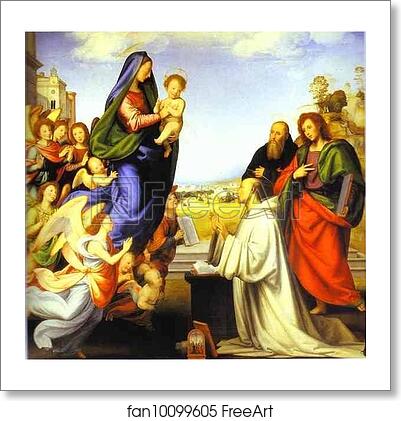 Free art print of The Vision of St. Bernard by Fra Bartolommeo