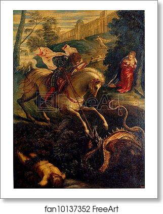 Free art print of St.George and the Dragon by Jacopo Robusti, Called Tintoretto