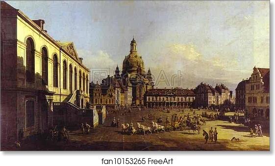 Free art print of The New Market Square in Dresden by Bernardo Bellotto