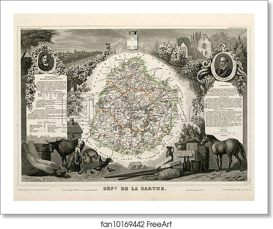 Free art print of Dépt. de la Sarthe (région de l'ouest) by Victor Jules Levasseur Free art print of Dépt. de la Sarthe (région de l'ouest) by Victor Jules Levasseur