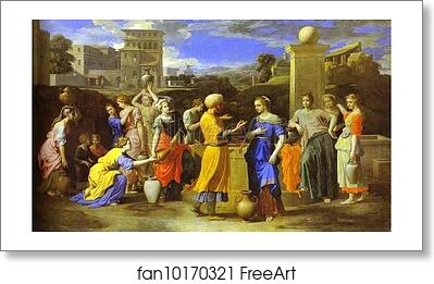 Free art print of Eliezer and Rebecca by Nicolas Poussin