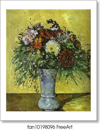 Free art print of Flowers in a Blue Vase by Paul Cézanne