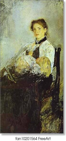 Free art print of Portrait of Nadezhda Derviz with Her Child by Valentin Serov