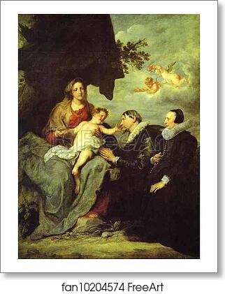 Free art print of The Virgin and Child with Donors by Sir Anthony Van Dyck