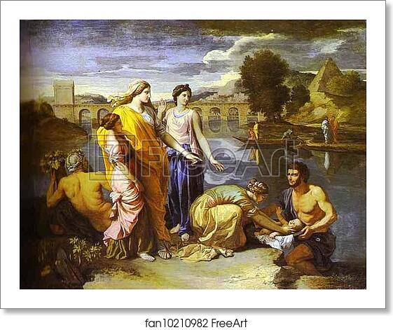 Free art print of Pharaoh's Daughter Finds Baby Moses by Nicolas Poussin