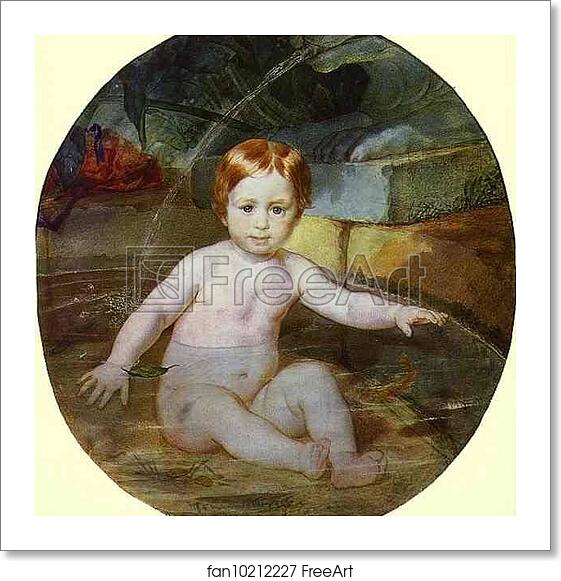 Free art print of Child in a Swimming Pool (Portrait of Prince A. G. Gagarin in Childhood) by Karl Brulloff