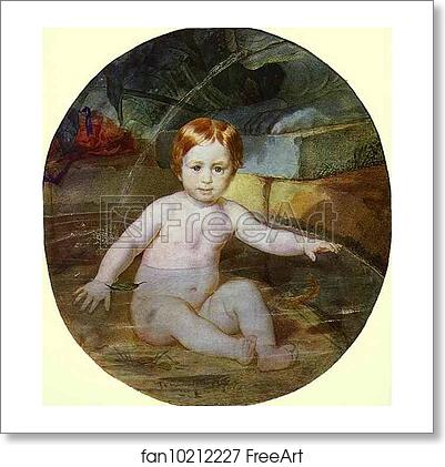 Free art print of Child in a Swimming Pool (Portrait of Prince A. G. Gagarin in Childhood) by Karl Brulloff