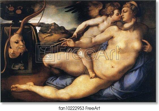 Free art print of Venus and Cupid by Jacopo Carrucci, Known As Pontormo