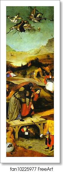 Free art print of Flight and Failure of St. Anthony by Hieronymus Bosch