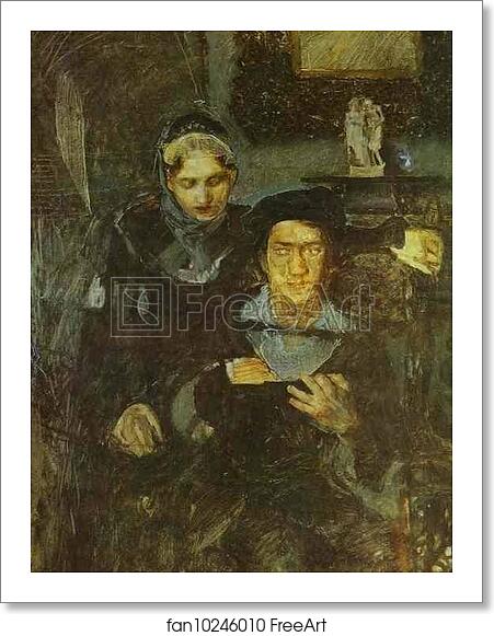 Free art print of Hamlet and Ophelia (Unfinished) by Mikhail Vrubel