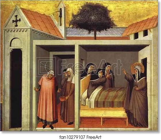 Free art print of Blessed Humilitas Heals a Sick Nun A panel from Beata Humilitas Altar by Pietro Lorenzetti