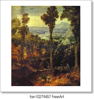 Free art print of Flight into Egypt. Detail by Herri De Patinir, Called Herri Met De Bles Free art print of Flight into Egypt. Detail by Herri De Patinir, Called Herri Met De Bles