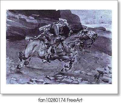 Free art print of Rider. Illustration for The Demon by Mikhail Lermontov by Mikhail Vrubel