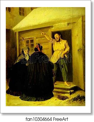 Free art print of Caretaker Letting an Apartment to a Lady by Vasily Perov