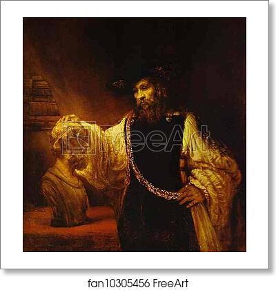 Free art print of Aristotle Before the Bust of Homer by Rembrandt Harmenszoon Van Rijn
