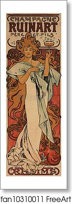 Free art print of Champagne Ruinart by Alphonse Mucha Free art print of Champagne Ruinart by Alphonse Mucha
