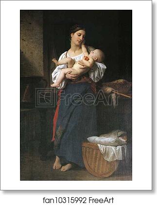 Free art print of First Caresses by William-Adolphe Bouguereau
