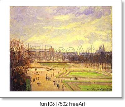 Free art print of Gardens of Tuileries (Jardin des Tuileries) by Camille Pissarro