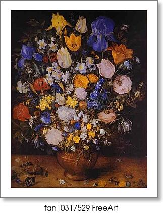 Free art print of Bouquet in a Clay Vase by Jan Brueghel The Elder