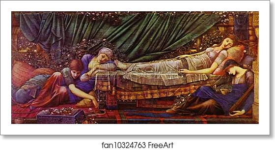 Free art print of 'The Briar Rose' series, IV: the Sleaping Beauty by Sir Edward Coley Burne-Jones Free art print of 'The Briar Rose' series, IV: the Sleaping Beauty by Sir Edward Coley Burne-Jones