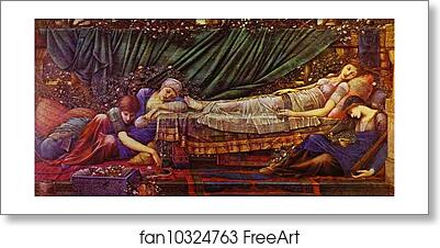 Free art print of 'The Briar Rose' series, IV: the Sleaping Beauty by Sir Edward Coley Burne-Jones