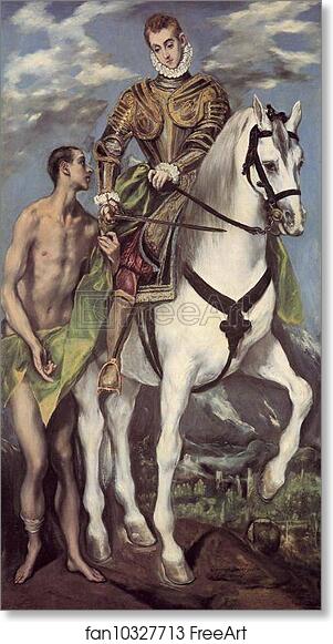 Free art print of St. Martin and the Beggar by El Greco