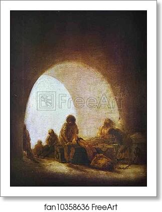 Free art print of A Prison Scene by Francisco De Goya Y Lucientes