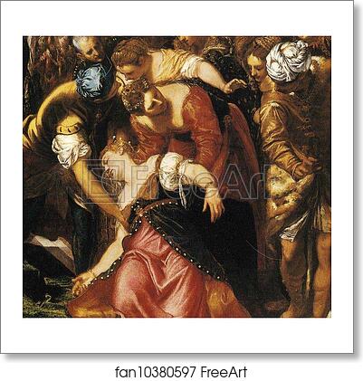 Free art print of Esther before Ahasuerus. Detail by Jacopo Robusti, Called Tintoretto