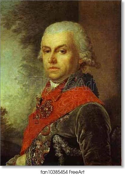 Free art print of Portrait of D. P. Troschinsky by Vladimir Borovikovsky