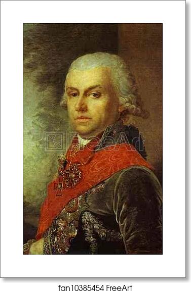 Free art print of Portrait of D. P. Troschinsky by Vladimir Borovikovsky