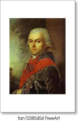 Free art print of Portrait of D. P. Troschinsky by Vladimir Borovikovsky