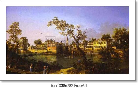 Free art print of View of a River, Perhaps in Padua by Giovanni Antonio Canale, Called Canaletto Free art print of View of a River, Perhaps in Padua by Giovanni Antonio Canale, Called Canaletto