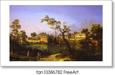 Free art print of View of a River, Perhaps in Padua by Giovanni Antonio Canale, Called Canaletto