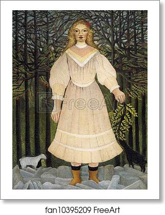 Free art print of Young Girl in Pink by Henri Rousseau