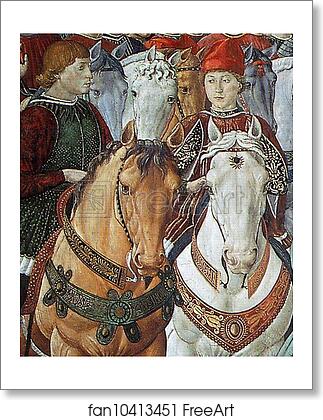 Free art print of Procession of the Magus Balthazar. Detail by Benozzo Gozzoli
