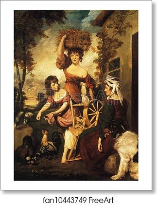 Free art print of Mrs and Miss Macklin, with Miss Potts by Sir Joshua Reynolds