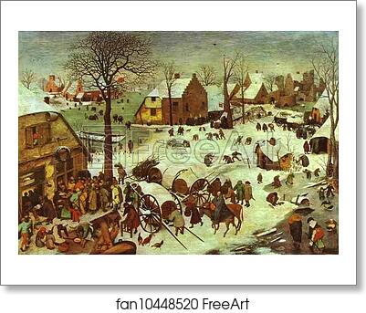 Free art print of The Numbering at Bethlehem by Pieter Bruegel The Elder